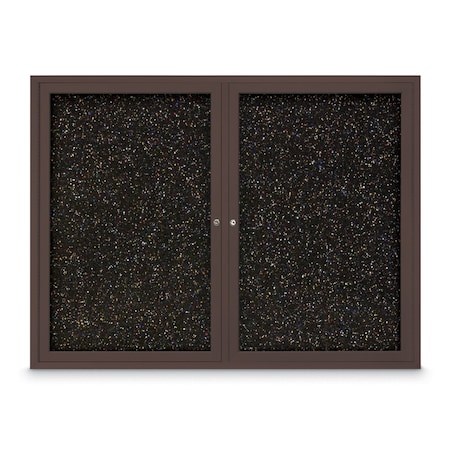 United Visual Products Sliding Door Indoor Enclosed Corkboard, 7, UV9027ACSH-BLACK-BLACK UV9027ACSH-BLACK-BLACK